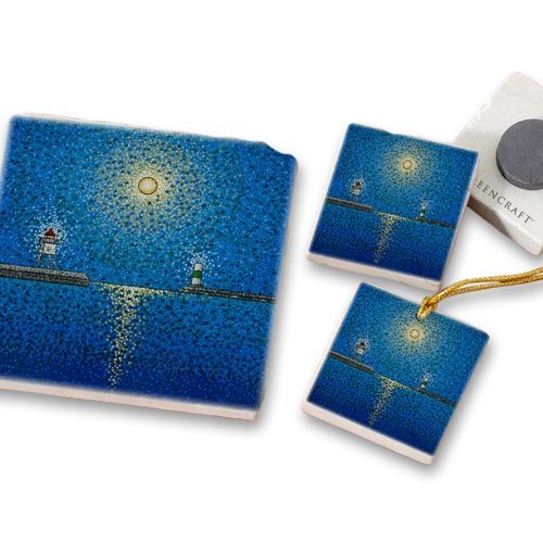 Sivertson Gallery Shop: Grand Marais Night Lights Art Tiles