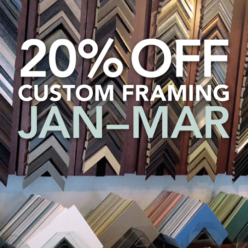 Get 20% off January-March in the Sivertson Frame Shop during our annual sale - at Sivertson.com