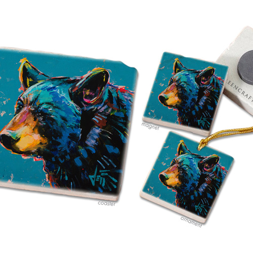 Sivertson Gallery Shop: Bearly Blue Art Tiles