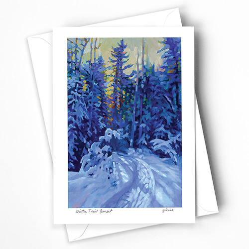 Sivertson Gallery Shop: Winter Trail Sunset Boxed Cards