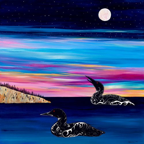 Loon Swims Along Shovel Point