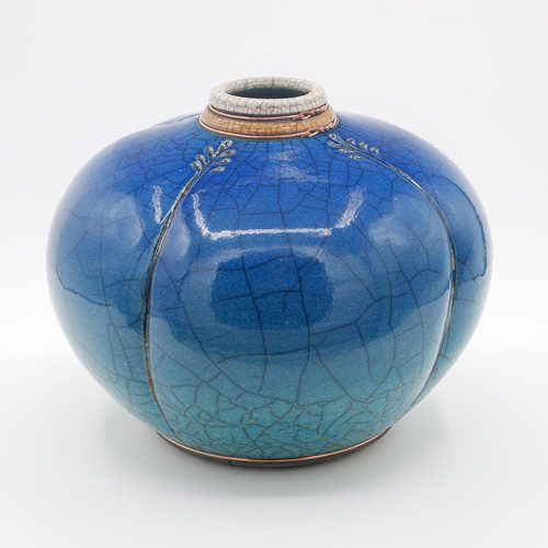 Rounded Blue Vase